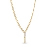 Thumbnail Image 2 of STUDIO BY KAY Diamond Link Y Paperclip Necklace 1/5 ct tw 24K Yellow Gold Vermeil Sterling Silver 18&quot;