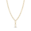Thumbnail Image 3 of STUDIO BY KAY Diamond Link Y Paperclip Necklace 1/5 ct tw 24K Yellow Gold Vermeil Sterling Silver 18&quot;