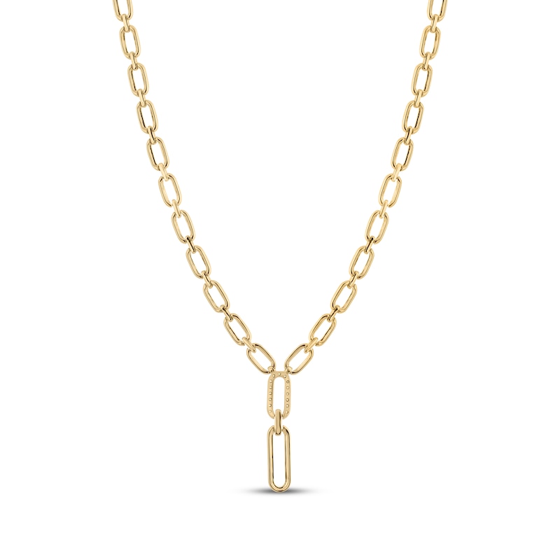 Main Image 3 of STUDIO BY KAY Diamond Link Y Paperclip Necklace 1/5 ct tw 24K Yellow Gold Vermeil Sterling Silver 18&quot;