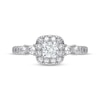 Thumbnail Image 3 of Now + Forever Lab-Grown Diamonds Princess-Cut Halo Engagement Ring 3/4 ct tw 14K White Gold