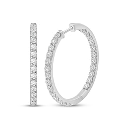 Diamond Inside-Out Hoop Earrings 3 ct tw 10K White Gold