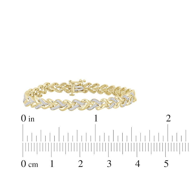 Main Image 4 of Diamond Braid Link Bracelet 1/3 ct tw 10K Yellow Gold 7&quot;