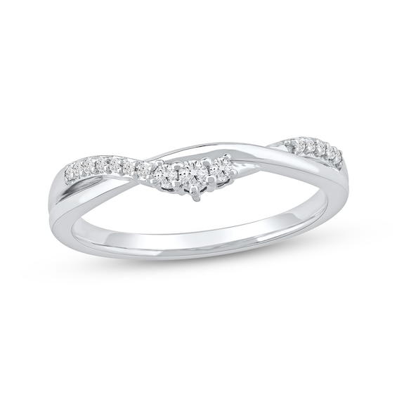 Now + Forever Diamond Twist Anniversary Ring 1/8 ct tw 10K White Gold