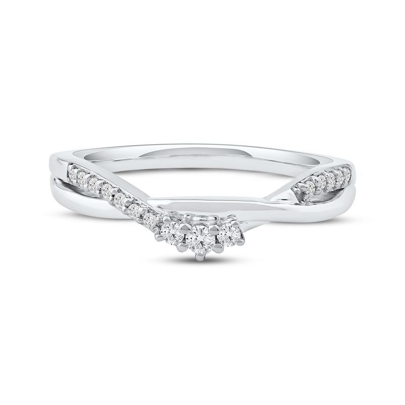 Main Image 3 of Now + Forever Diamond Twist Anniversary Ring 1/8 ct tw 10K White Gold