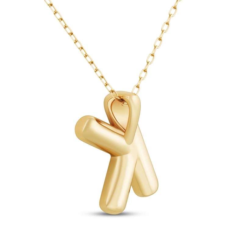 Main Image 3 of Puff Letter K Initial Necklace 14K Yellow Gold 18&quot;