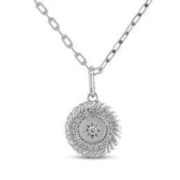 STUDIO BY KAY Diamond Star Rope Frame Necklace 1/10 ct tw 10K White Gold 18"