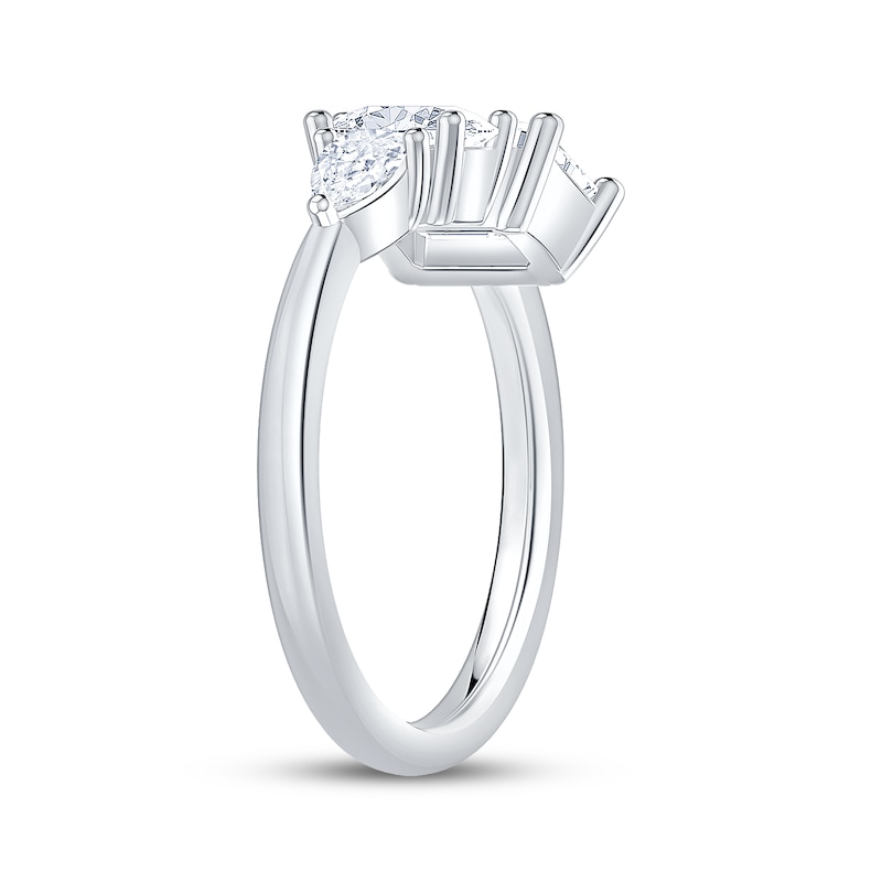 Main Image 2 of Now + Forever Emerald-Cut, Oval-Cut & Pear-Shaped Lab-Grown Diamond Engagement Ring 2-1/6 ct tw 14K White Gold