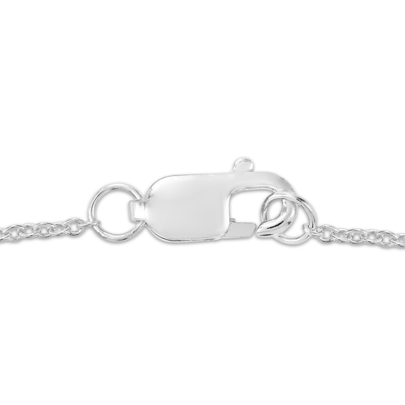 Main Image 2 of Diamond Crescent Moon & Stars Dangle Anklet 1/8 ct tw Sterling Silver 9&quot;