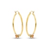 Thumbnail Image 2 of Flower Hoop Earrings 14K Two-Tone Gold 31mm