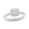 Thumbnail Image 1 of THE LEO Prisma Diamond Princess-Cut Double Halo Engagement Ring 5/8 ct tw 14K White Gold