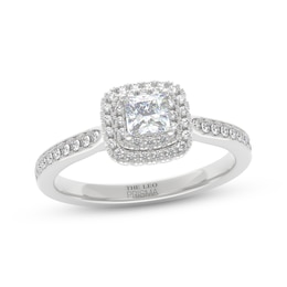 THE LEO Prisma Diamond Princess-Cut Double Halo Engagement Ring 5/8 ct tw 14K White Gold