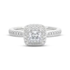 Thumbnail Image 3 of THE LEO Prisma Diamond Princess-Cut Double Halo Engagement Ring 5/8 ct tw 14K White Gold