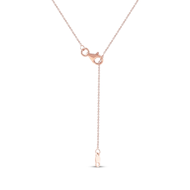 Main Image 4 of Multi-Diamond Cushion Center Open Halo Necklace 1/5 ct tw 10K Rose Gold 18&quot;