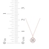 Thumbnail Image 5 of Multi-Diamond Cushion Center Open Halo Necklace 1/5 ct tw 10K Rose Gold 18&quot;