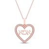 Thumbnail Image 1 of Diamond Hebrew &quot;Mom&quot; Heart Necklace 1/6 ct tw 10K Rose Gold 18&quot;