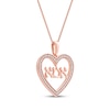 Thumbnail Image 2 of Diamond Hebrew &quot;Mom&quot; Heart Necklace 1/6 ct tw 10K Rose Gold 18&quot;