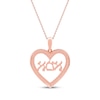 Thumbnail Image 3 of Diamond Hebrew &quot;Mom&quot; Heart Necklace 1/6 ct tw 10K Rose Gold 18&quot;