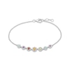 Thumbnail Image 1 of Amethyst, Swiss Blue Topaz, Peridot, Citrine, Garnet & White Lab-Created Sapphire Halo Bracelet Sterling Silver 7.25&quot;