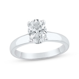Now + Forever Lab-Grown Diamonds Oval-Cut Solitaire Engagement Ring 1-1/2 ct tw 14K White Gold (F/VS2)