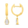 Thumbnail Image 3 of KAY Lab-Grown Diamonds Pear-Shaped Solitaire Dangle Hoop Earrings 1/2 ct tw 10K Yellow Gold (F/SI2)