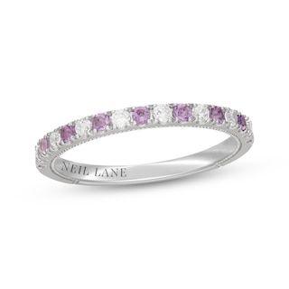 Neil Lane Purple Quartz & Diamond Anniversary Ring 1/5 ct tw 14K White Gold