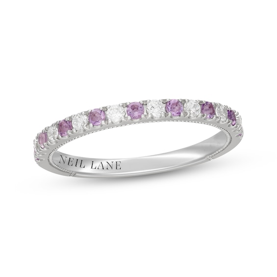 Neil Lane Purple Quartz & Diamond Anniversary Ring 1/5 ct tw 14K White Gold