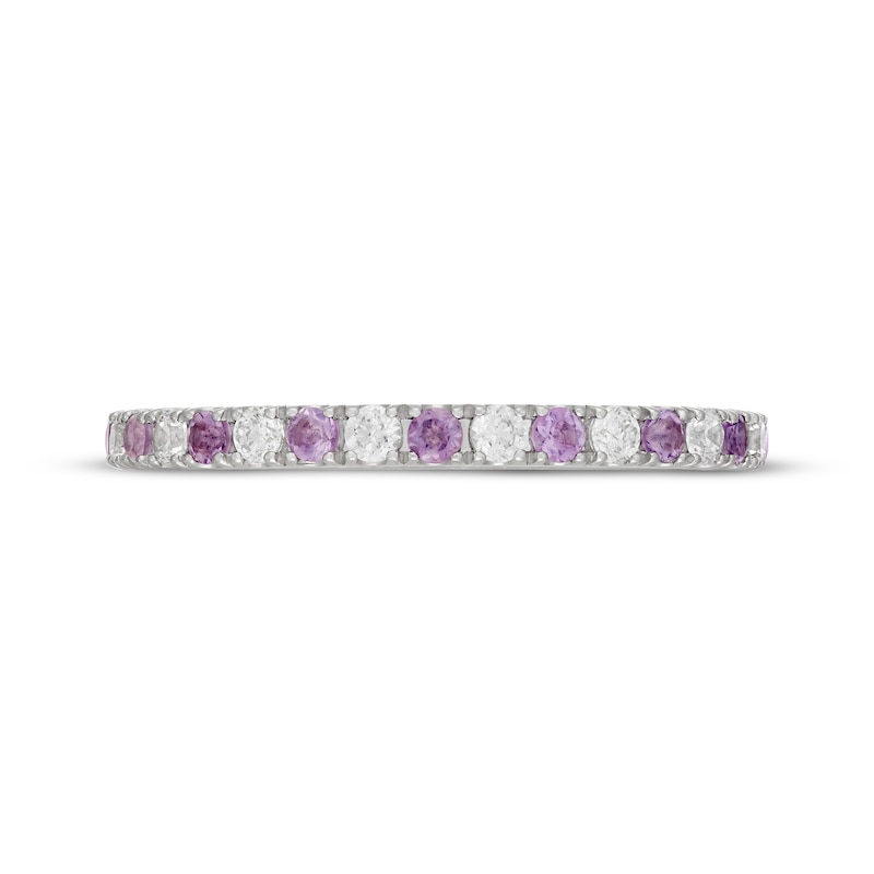 Main Image 3 of Neil Lane Purple Quartz & Diamond Anniversary Ring 1/5 ct tw 14K White Gold