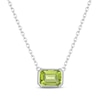 Thumbnail Image 1 of STUDIO BY KAY Emerald-Cut Peridot Bezel-Set Solitaire Necklace Sterling Silver 18"