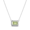 Thumbnail Image 3 of STUDIO BY KAY Emerald-Cut Peridot Bezel-Set Solitaire Necklace Sterling Silver 18"