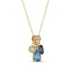 Thumbnail Image 2 of KAY x Rocksbox Blue Lab-Created Sapphire, Blue Topaz & Lab-Grown Diamond Necklace 1/5 ct tw 24K Yellow Gold Vermeil Sterling Silver 19"