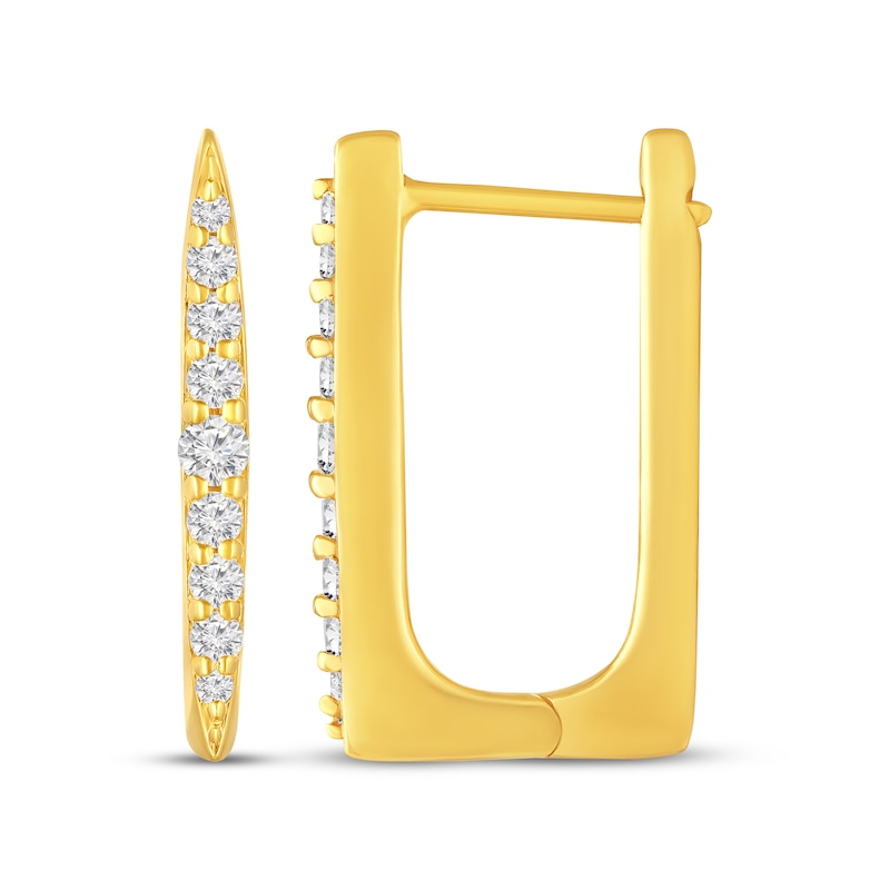 Main Image 3 of STUDIO BY KAY Diamond Graduated U-Hoop Earrings 1/4 ct tw 24K Yellow Gold Vermeil Sterling Silver