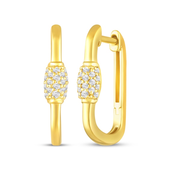 STUDIO BY KAY Diamond Hoop Earrings 1/8 ct tw 24K Yellow Gold Vermeil Sterling Silver