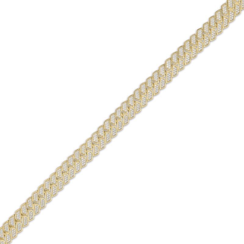 Main Image 2 of STUDIO BY KAY Men's Lab-Grown Diamond Link Bracelet 4 ct tw 24K Yellow Gold Vermeil Sterling Silver 8.5"