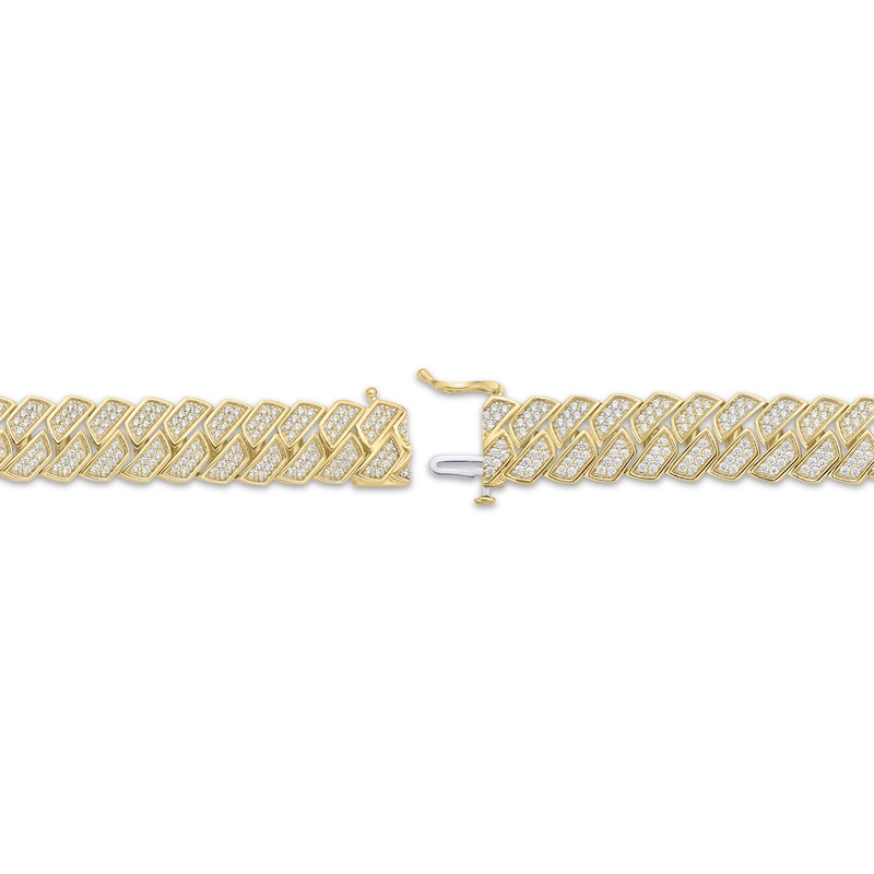Main Image 3 of STUDIO BY KAY Men's Lab-Grown Diamond Link Bracelet 4 ct tw 24K Yellow Gold Vermeil Sterling Silver 8.5"