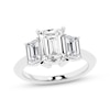 Thumbnail Image 1 of Memories Moments Magic Emerald-Cut Lab-Grown Diamond Three-Stone Engagement Ring 4 ct tw 14K White Gold