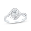 Thumbnail Image 1 of Now + Forever Oval-Cut Diamond Halo Engagement Ring 1/2 ct tw 10K White Gold