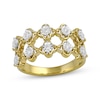 Thumbnail Image 1 of STUDIO BY KAY Lab-Grown Diamond Two-Row Clover Ring 1/6 ct tw 24K Yellow Gold Vermeil Sterling Silver
