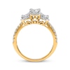 Thumbnail Image 3 of Memories Moments Magic Round-Cut Diamond Three-Stone Bridal Set 3/4 ct tw 10K Yellow Gold