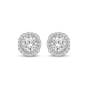 Thumbnail Image 2 of White Lab-Created Sapphire Halo Stud Earrings Sterling Silver