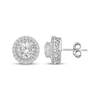 Thumbnail Image 3 of White Lab-Created Sapphire Halo Stud Earrings Sterling Silver