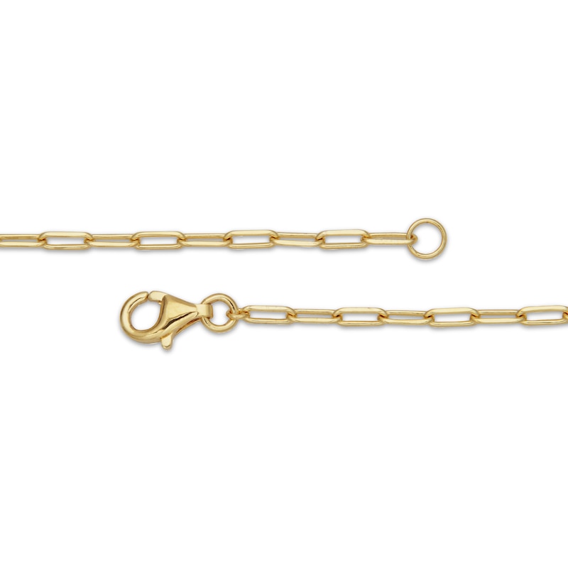 Main Image 4 of Emerald-Cut Amethyst Solitaire Y-Drop Paperclip Chain Necklace 18K Gold-Plated Sterling Silver 18"
