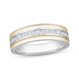 Now + Forever Lab-Grown Diamonds Men's Wedding Band 3/8 ct tw 14K Two-Tone Gold