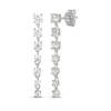 Thumbnail Image 1 of White Lab-Created Sapphire Vertical Drop Earrings Sterling Silver