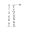 Thumbnail Image 3 of White Lab-Created Sapphire Vertical Drop Earrings Sterling Silver