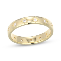 STUDIO BY KAY Lab-Grown Diamond Etched Star Ring 1/5 ct tw 24K Yellow Gold Vermeil Sterling Silver