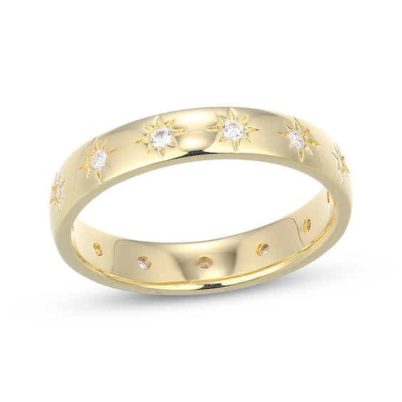 STUDIO BY KAY Lab-Grown Diamond Etched Star Ring 1/5 ct tw 24K Yellow Gold Vermeil Sterling Silver