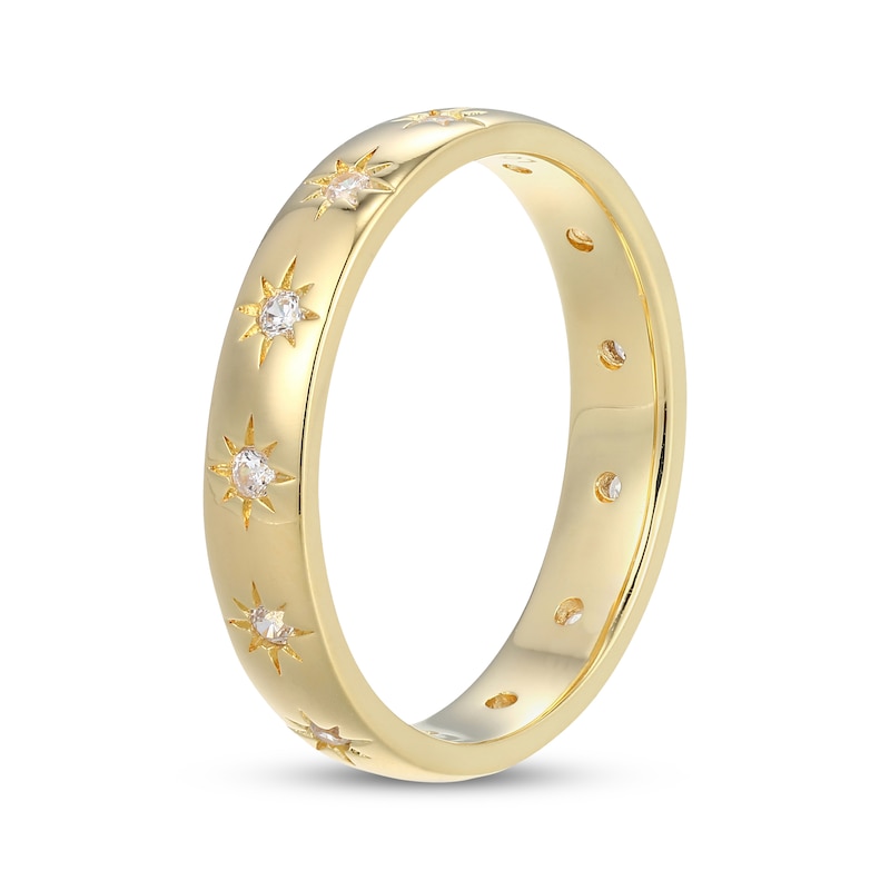 Main Image 2 of STUDIO BY KAY Lab-Grown Diamond Etched Star Ring 1/5 ct tw 24K Yellow Gold Vermeil Sterling Silver