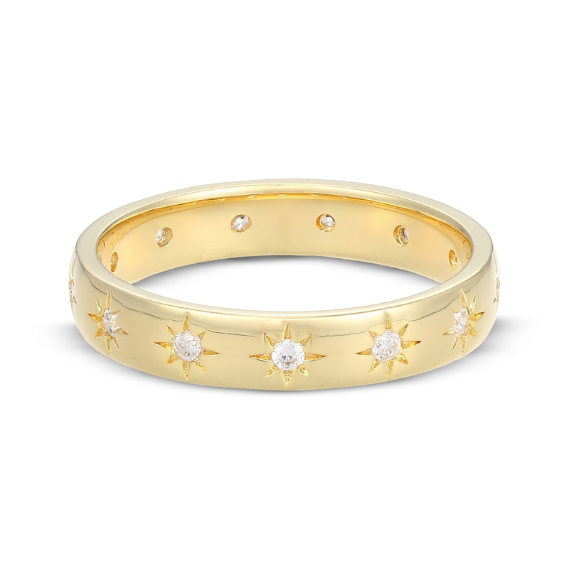 Main Image 3 of STUDIO BY KAY Lab-Grown Diamond Etched Star Ring 1/5 ct tw 24K Yellow Gold Vermeil Sterling Silver