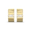 Thumbnail Image 2 of STUDIO BY KAY Baguette-Cut Lab-Grown Diamond Ribbed Hoop Earrings 1/5 ct tw 24K Yellow Gold Vermeil Sterling Silver