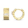 Thumbnail Image 3 of STUDIO BY KAY Baguette-Cut Lab-Grown Diamond Ribbed Hoop Earrings 1/5 ct tw 24K Yellow Gold Vermeil Sterling Silver